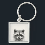 Raccoon Pencil Drawing Key Ring<br><div class="desc">Raccoon Pencil Drawing by Victoria Borges</div>