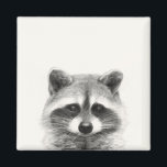 Raccoon Pencil Drawing Magnet<br><div class="desc">Raccoon Pencil Drawing by Victoria Borges</div>