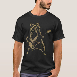 Raccoon Playing Guitar Rock Star Rock And Roll Men T-Shirt