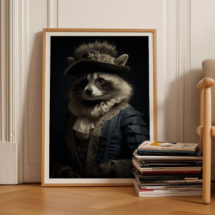 Raccoon Print Raccoon Poster Victorian Raccoon