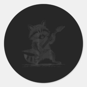 Raccoon Rock Music For Men Women Band Kids Rocker Classic Round Sticker