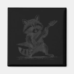 Raccoon Rock Music For Men Women Band Kids Rocker Magnet