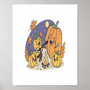 Raccoon Shirt Country Pumpkin Poster