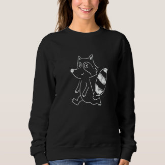 Raccoon Simple Silhouette Forest Animal Nature Sweatshirt