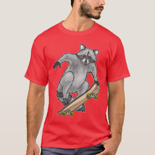 Raccoon Skater Skateboard T-Shirt