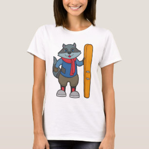 Raccoon Skier Ski T-Shirt