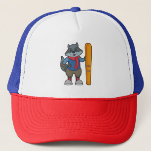Raccoon Skier Ski Trucker Hat