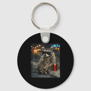 Raccoon Smoking Cigarette Funny Animal Meme  Key Ring
