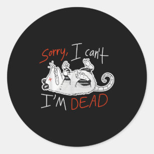Raccoon Sorry I Can't I'm Dead Rat  Classic Round Sticker