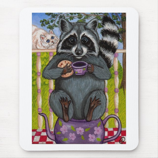 RACCOON Tea Guest Mousepad (Front)