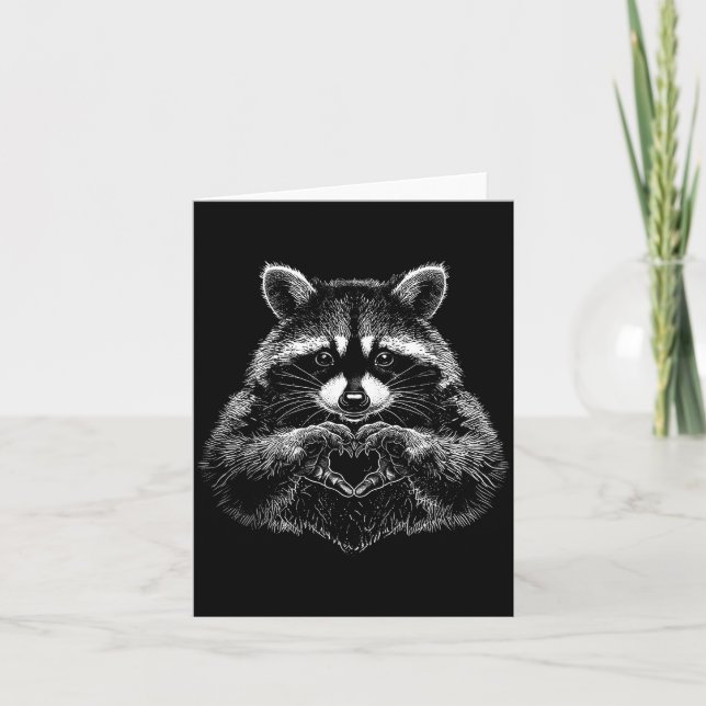 Raccoon Valentines Day Funny Feral Raccoon Love He Card (Front)