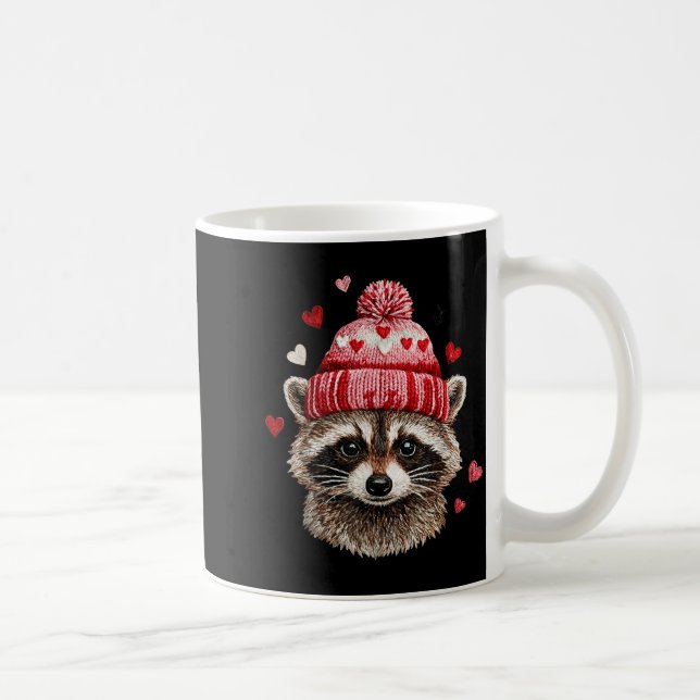 Raccoon Valentines Day Funny Feral Raccoon Love He Coffee Mug (Right)
