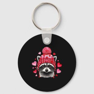 Raccoon Valentines Day Funny Feral Raccoon Love He Key Ring