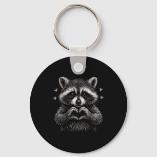 Raccoon Valentines Day Funny Feral Raccoon Love He Key Ring