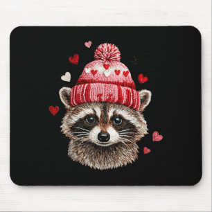 Raccoon Valentines Day Funny Feral Raccoon Love He Mouse Pad
