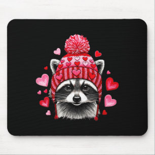 Raccoon Valentines Day Funny Feral Raccoon Love He Mouse Pad
