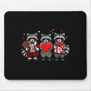 Raccoon Valentines Day Funny Feral Raccoon Love He Mouse Pad