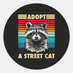 Raccoon Vintage Retro Racoon For Women Men Kid Fun Classic Round Sticker