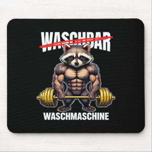 Raccoon Washing Machine Bodybuilding Fitness Gym  Mouse Pad