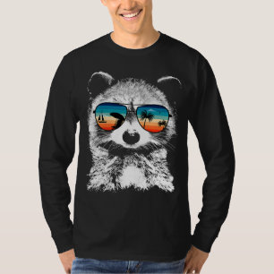 RACCOON With Glasses Sunglasses Retro Style T-Shirt