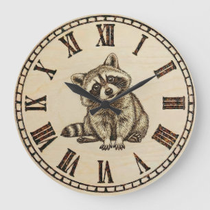 Raccoon Wooden Wall Clock