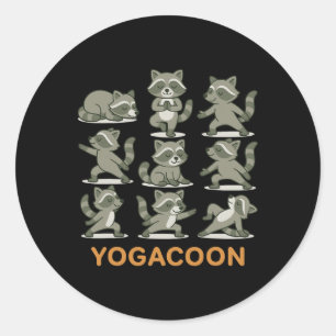 Raccoon Yoga Classic Round Sticker