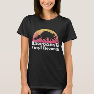 Raccoons and Vinyl Records Racoon and LPs T-Shirt