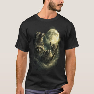 Raccoons at full Moon Night Funny Racoon T-Shirt