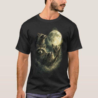 Raccoons at full Moon Night | Funny Racoon T-Shirt