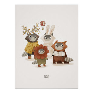 Raccoons Costume Party Poster