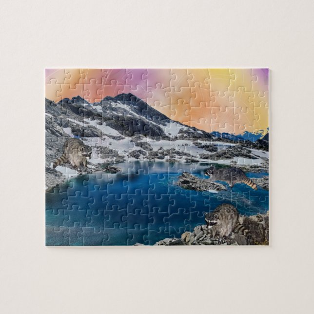 Raccoons Enjoying the Day Jigsaw Puzzle (Horizontal)