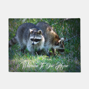Raccoons Photograph On Doormat