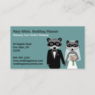Raccoons Wedding - Bride and Groom Business Card