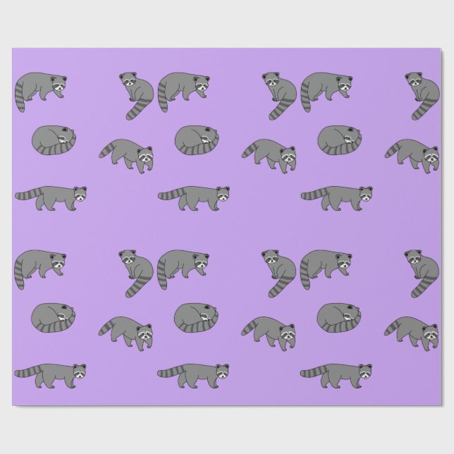 Raccoons  wrapping paper (Flat)