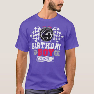 Race 4th Birthday Boy Party Racing Driver T-Shirt