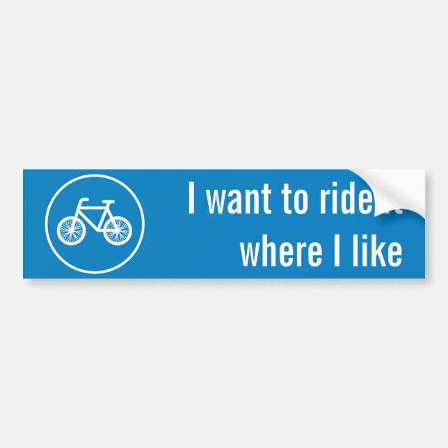 Race a bicycle bumper sticker (Front)