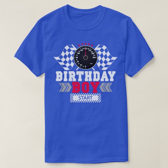 Race Birthday Boy Party Racing Driver T-Shirt (Design Front)