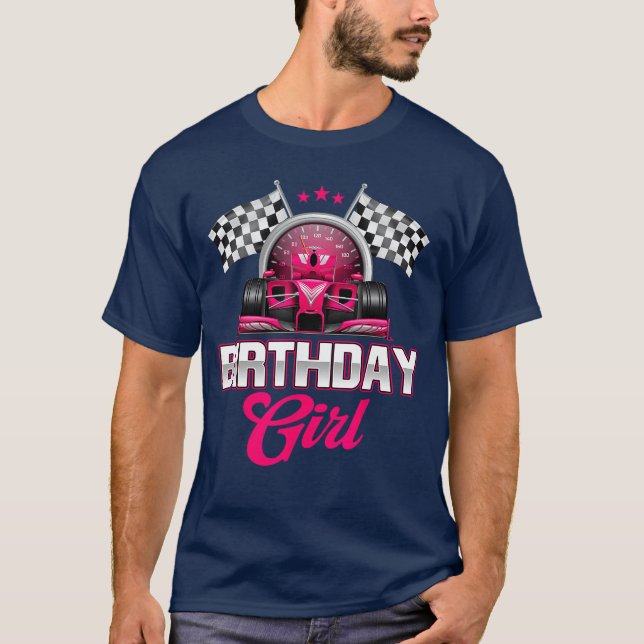 Race Birthday Girl Racing Driver Bday Pit Crew T-Shirt (Front)