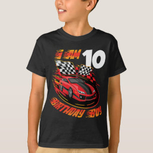 Race Car 10th Birthday Boy 10 Year Old Racing Car  T-Shirt