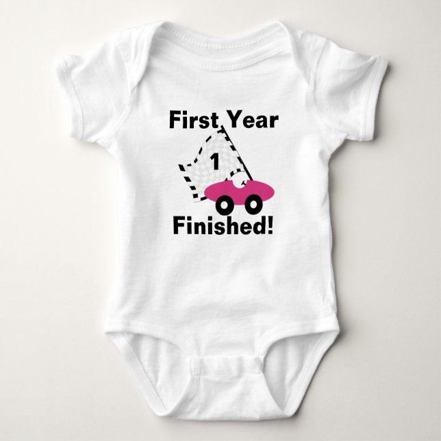 Race Car 1st Birthday Baby Bodysuit (Front)