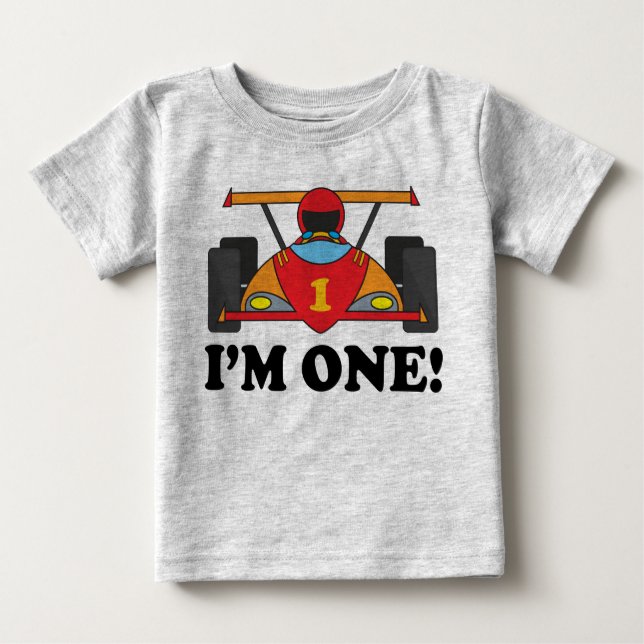 Race Car 1st Birthday I'm One T-shirt (Front)