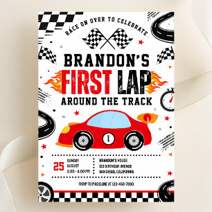 Race Car 1st Birthday Invitation