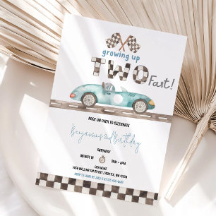 Race Car 2nd Birthday Invitation