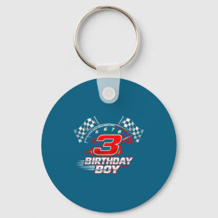 Race car 3 birthday party racing 3rd bday thee yea key ring