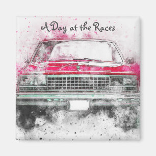 Race Car Abstract Graphic Magnet