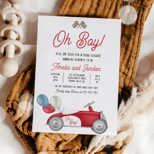 Race Car Baby Shower Boy Red Race Car Shower Invitation