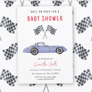 Race Car Baby Shower Invitation