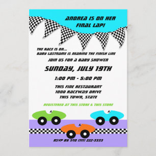 Race Car Baby Shower Invitation