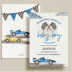 Race Car Baby Shower Invitations