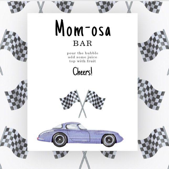 Race car baby shower Momosa bar Poster (Creator Uploaded)
